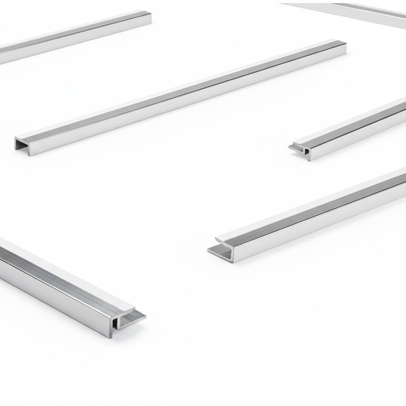 Chrome 10mm Wall Panel End Cap 2400mm