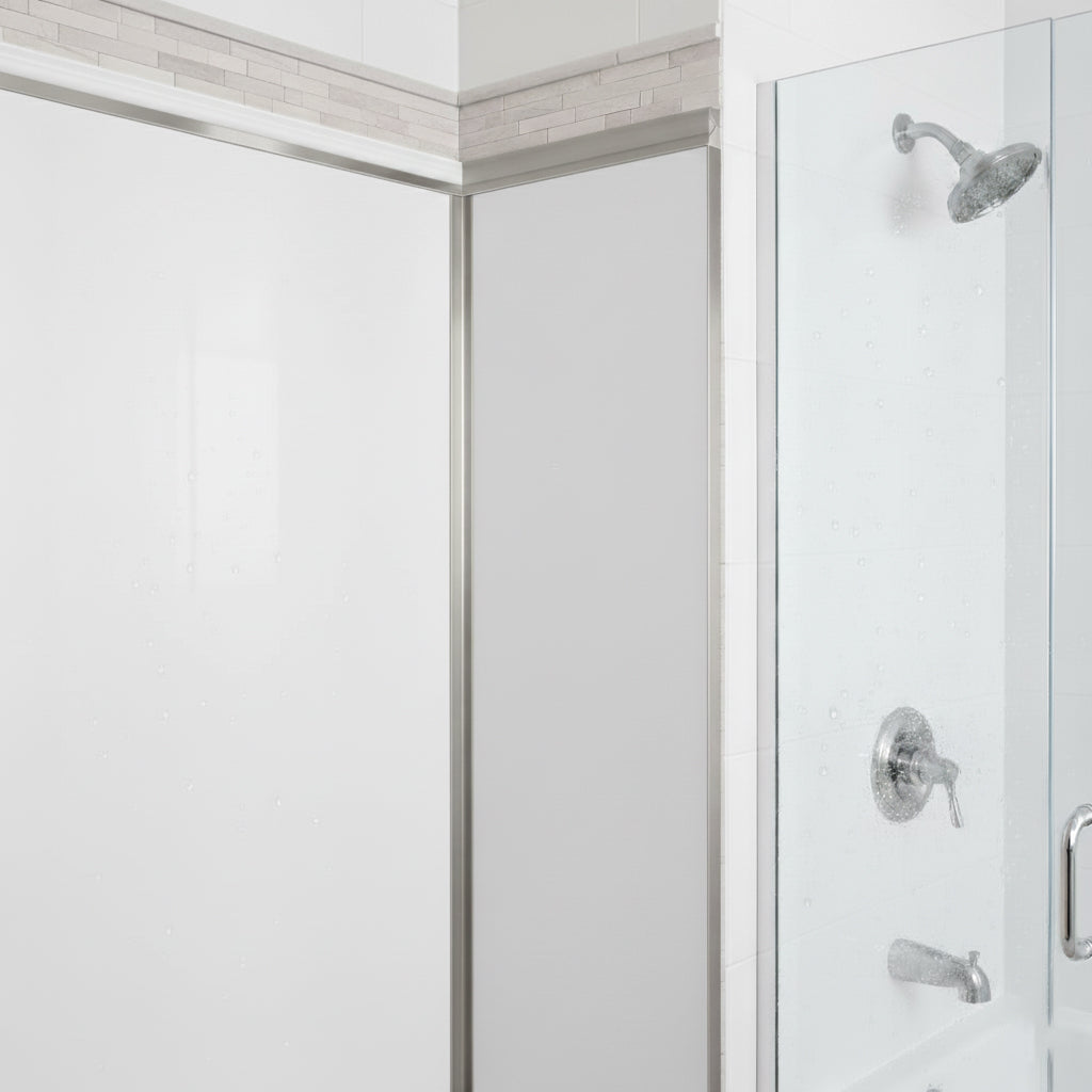 Chrome 10mm Wall Panel End Cap 2400mm