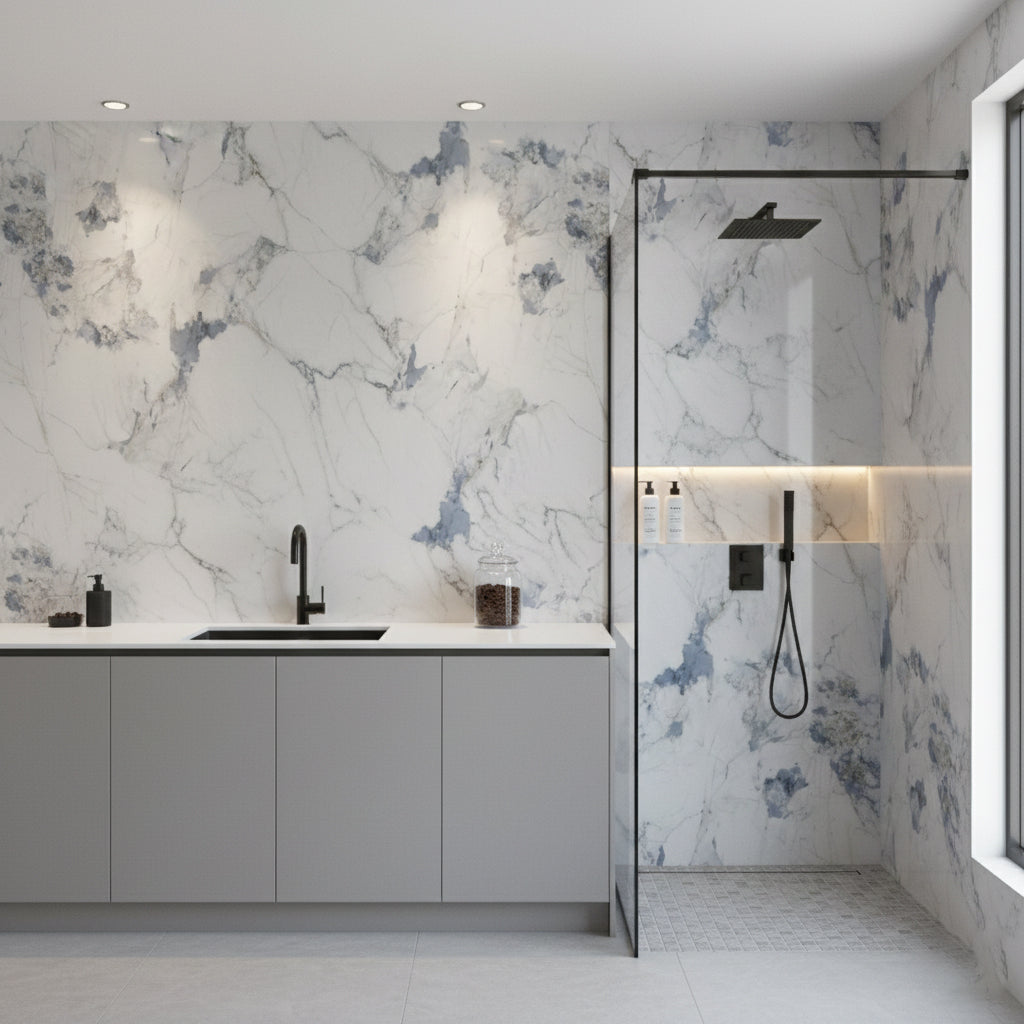Crush Blue Matte - PVC Wet Wall Panels - 10mmX1mX2.4m – Macson