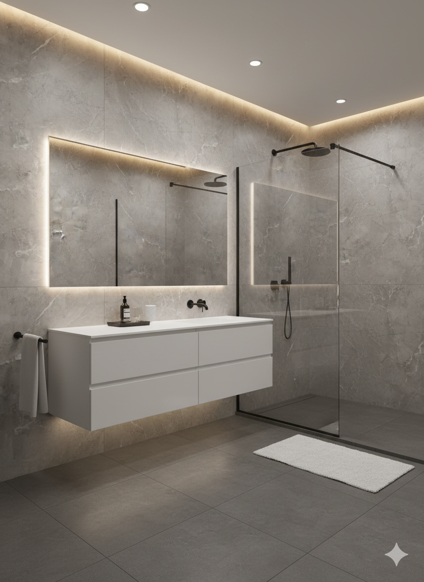 Silver Grey Slate - PVC Wet Wall Panels - 10mmX1mX2.4m