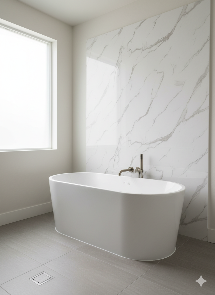 Carrera Marble Gloss - PVC Wet Wall Panels - 10mmX1mX2.4m