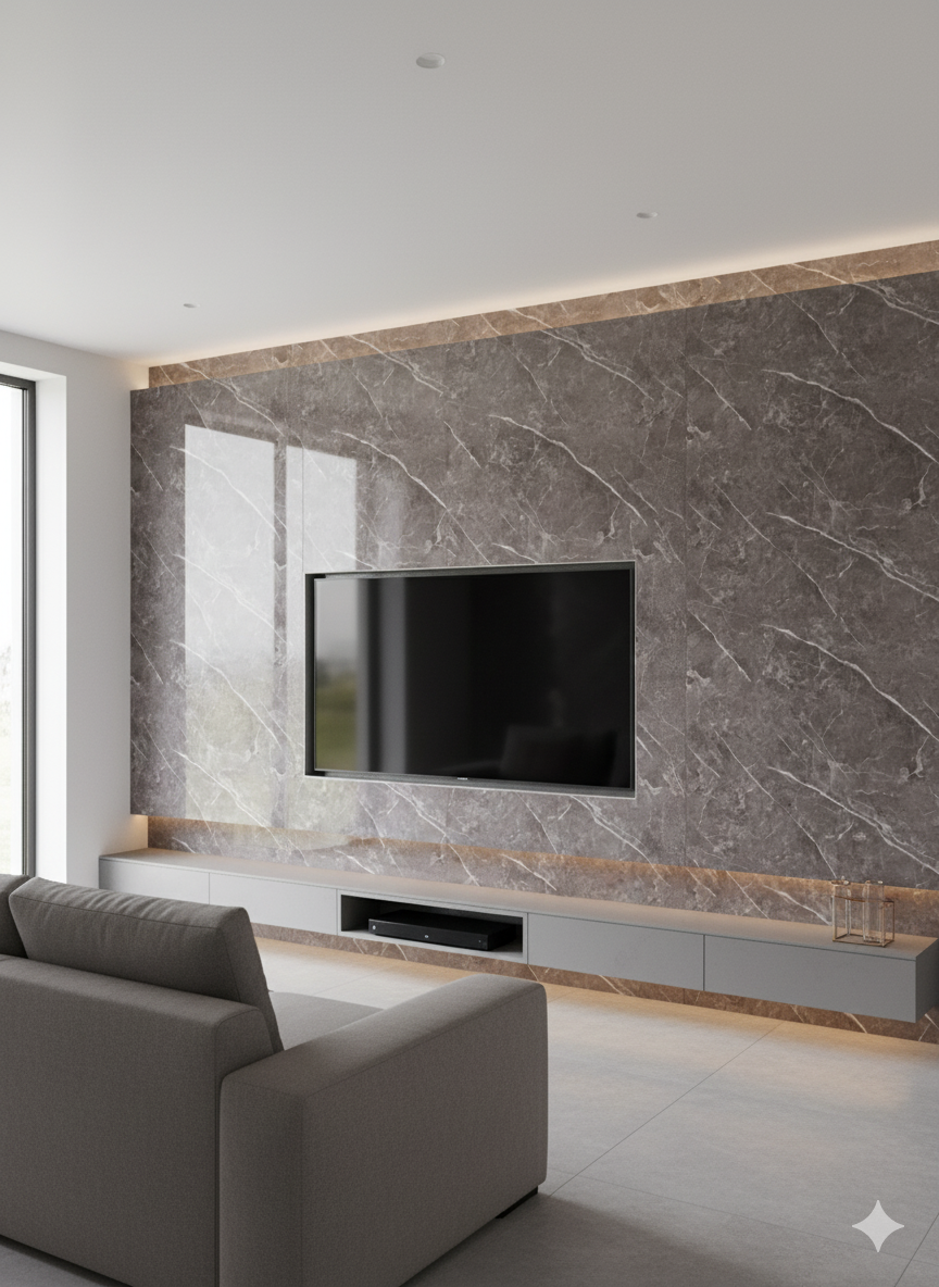 Pieta Anthracite Gloss - PVC Wet Wall Panels - 10mmX1mX2.4m