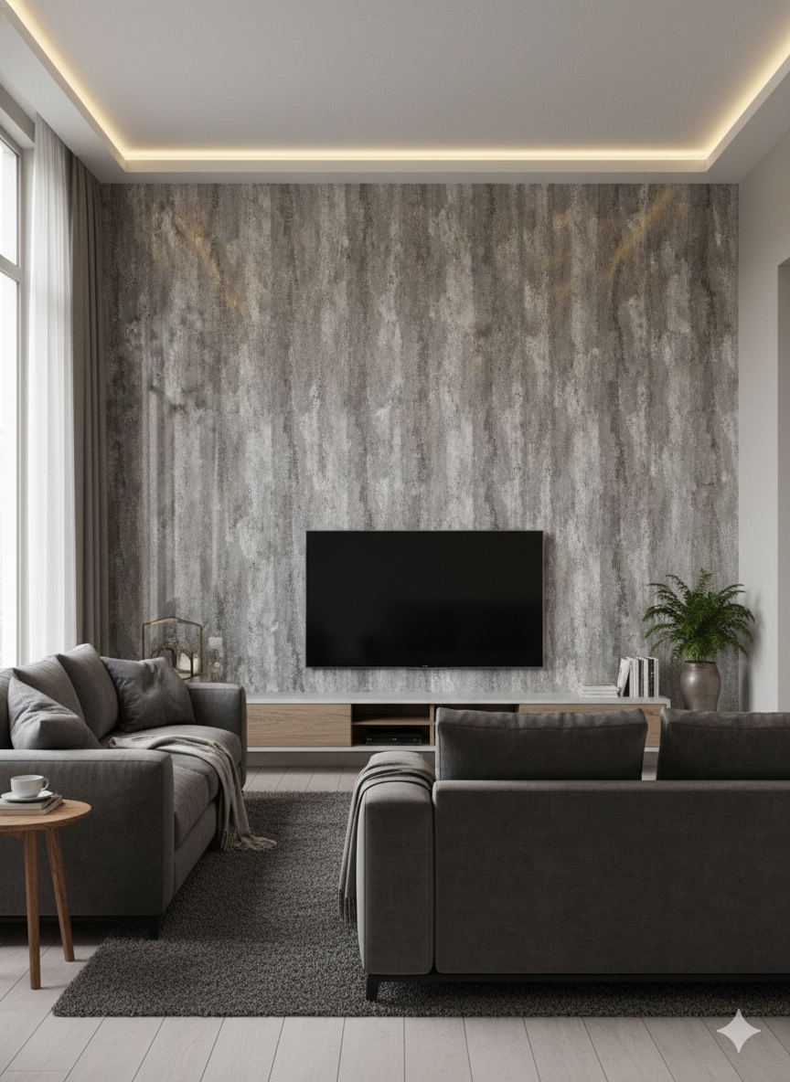 Silver Grey Marble Gloss - PVC Wet Wall Panels - 10mmX1mX2.4m