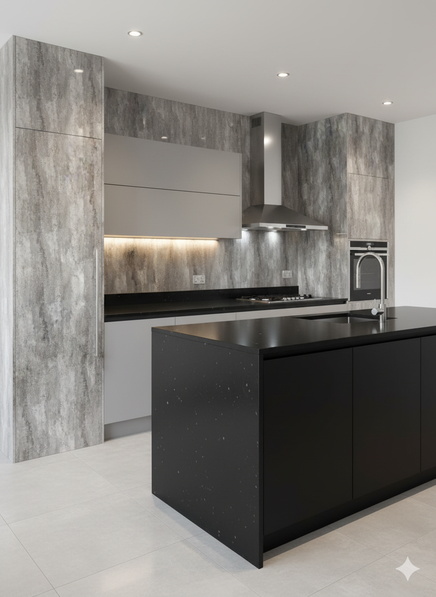 Silver Grey Marble Gloss - PVC Wet Wall Panels - 10mmX1mX2.4m