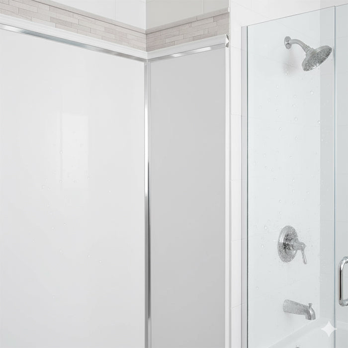 Guardian L Shape Chrome PVC Trim For Wall Panel 2400mm x 10mm