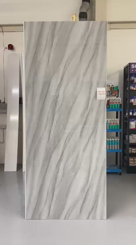grey marble gloss waterproof bathroom panel