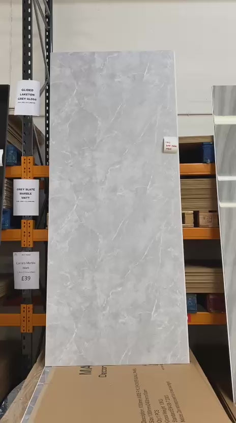 Grey Slate Marble Matte PVC Wet Wall Panel – Macson Ltd, installation in bathroom, 1000x2400x10mm, waterproof and easy to clean