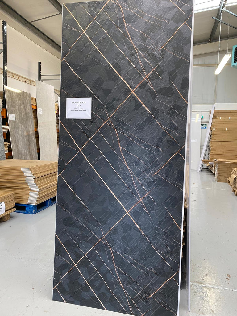 Black Rock 3D PVC wall panel 2400mm x 1000mm x 10mm