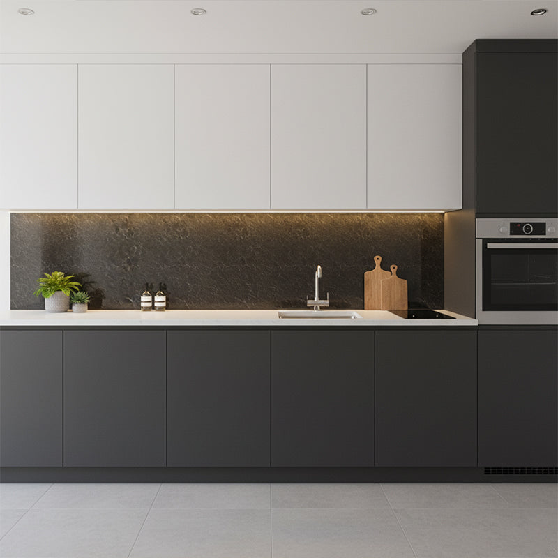 Water Wave Black Solid Wall Panel 2400mm x 1000mm x 10mm